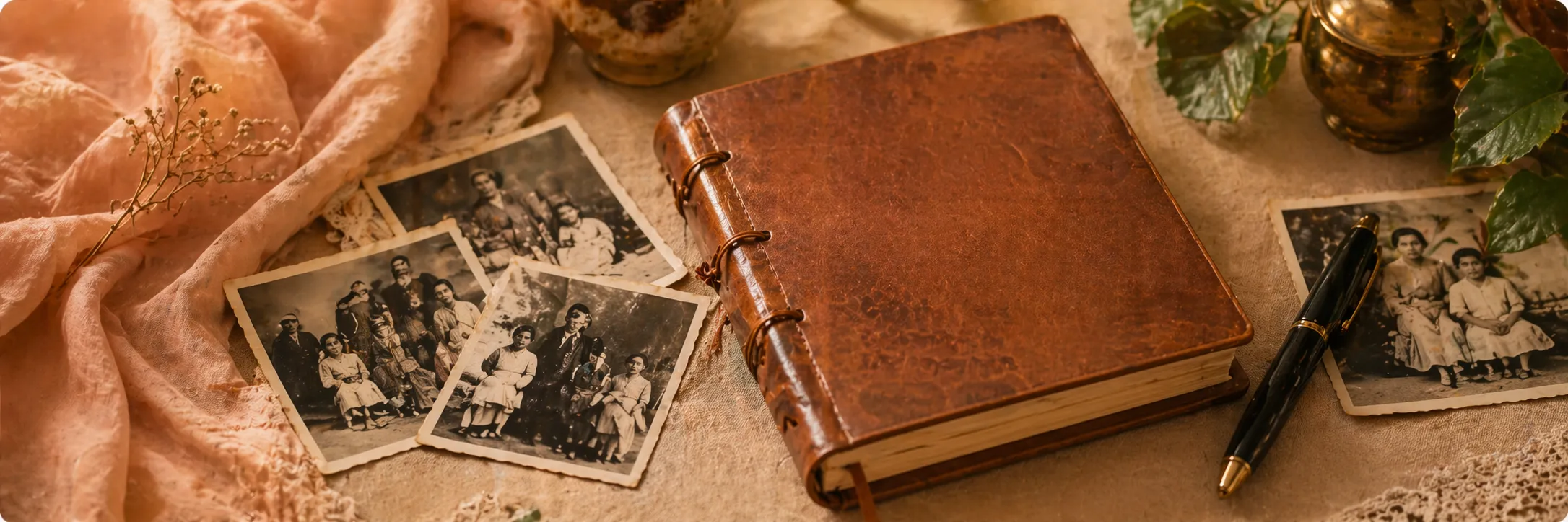 A diary and old photographs